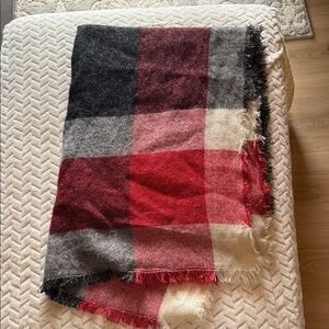 Lane Bryant Red and Black Plaid Scarf